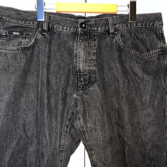 Boss Hugo Boss SLIM-FIT JEANS IN WASHED BLACK COMFORT-STRETCH DENIM - Picture 2 of 7